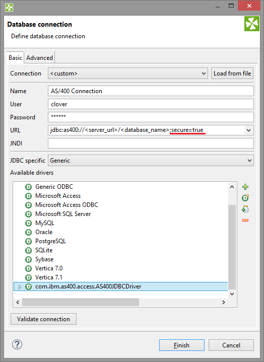 baseelements plugin authenticate to sql datasource
